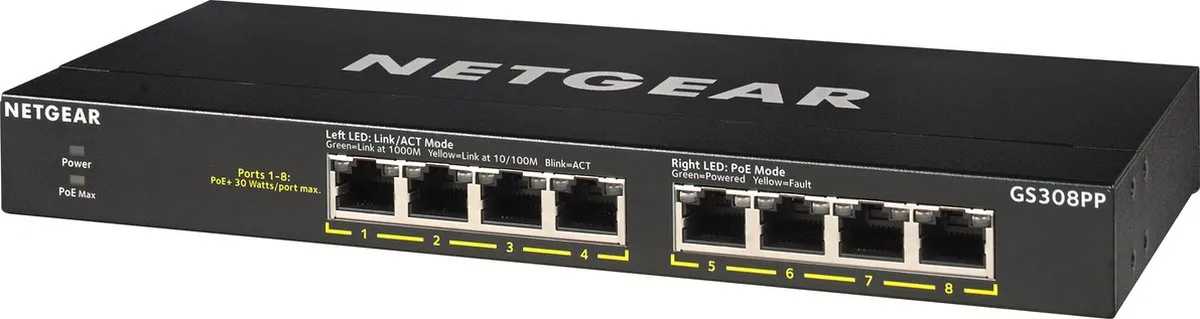 Netgear GS308PP 8-Poort PoE Switch - 83W - afbeelding 6 van 6