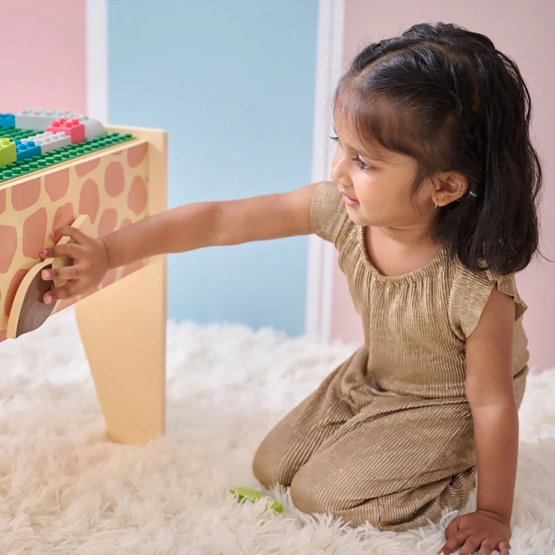 Teamson Kids Houten Speeltafel Giraffe - 2-in-1 Activiteitentafel