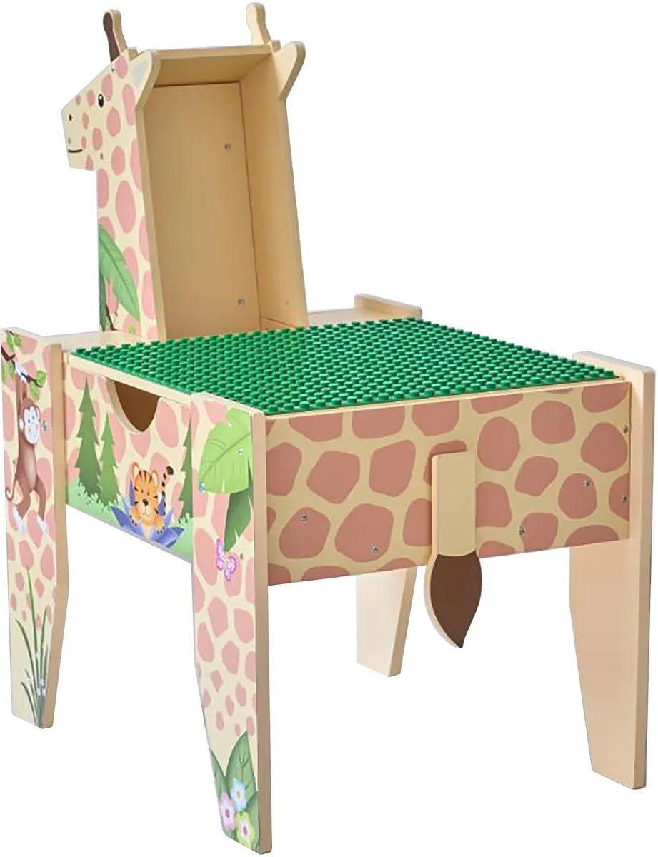 Teamson Kids Houten Speeltafel Giraffe - 2-in-1 Activiteitentafel