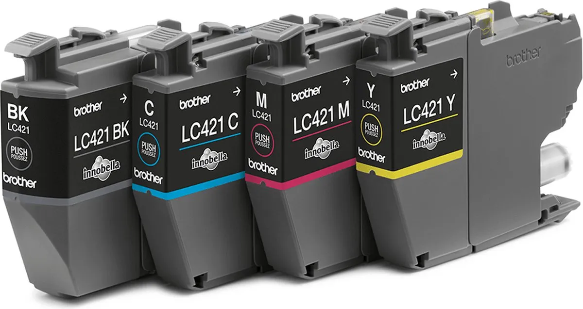 Brother LC421VALDR Inktcartridges - 4 Stuks (Zwart/Cyaan/Magenta/Geel) - XL