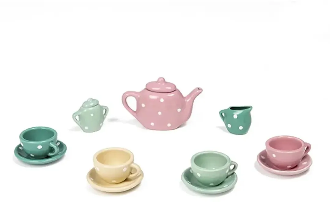 Eurekakids Theeservies Keremiek 11-delig - Pastel