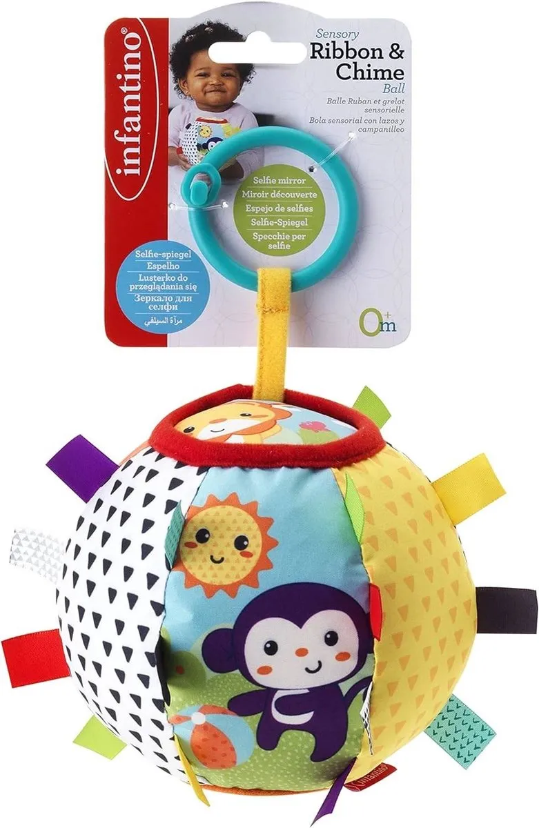 Infantino Sensory Ribbon & Chime Ball - Multicolor