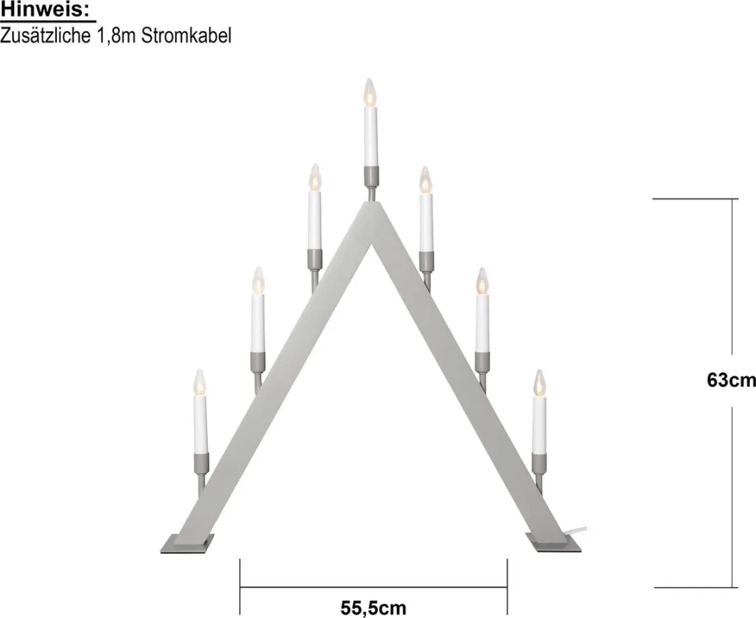 Star Trading Vind Kaarsenboog 7 Lichtpunten Hout Beige