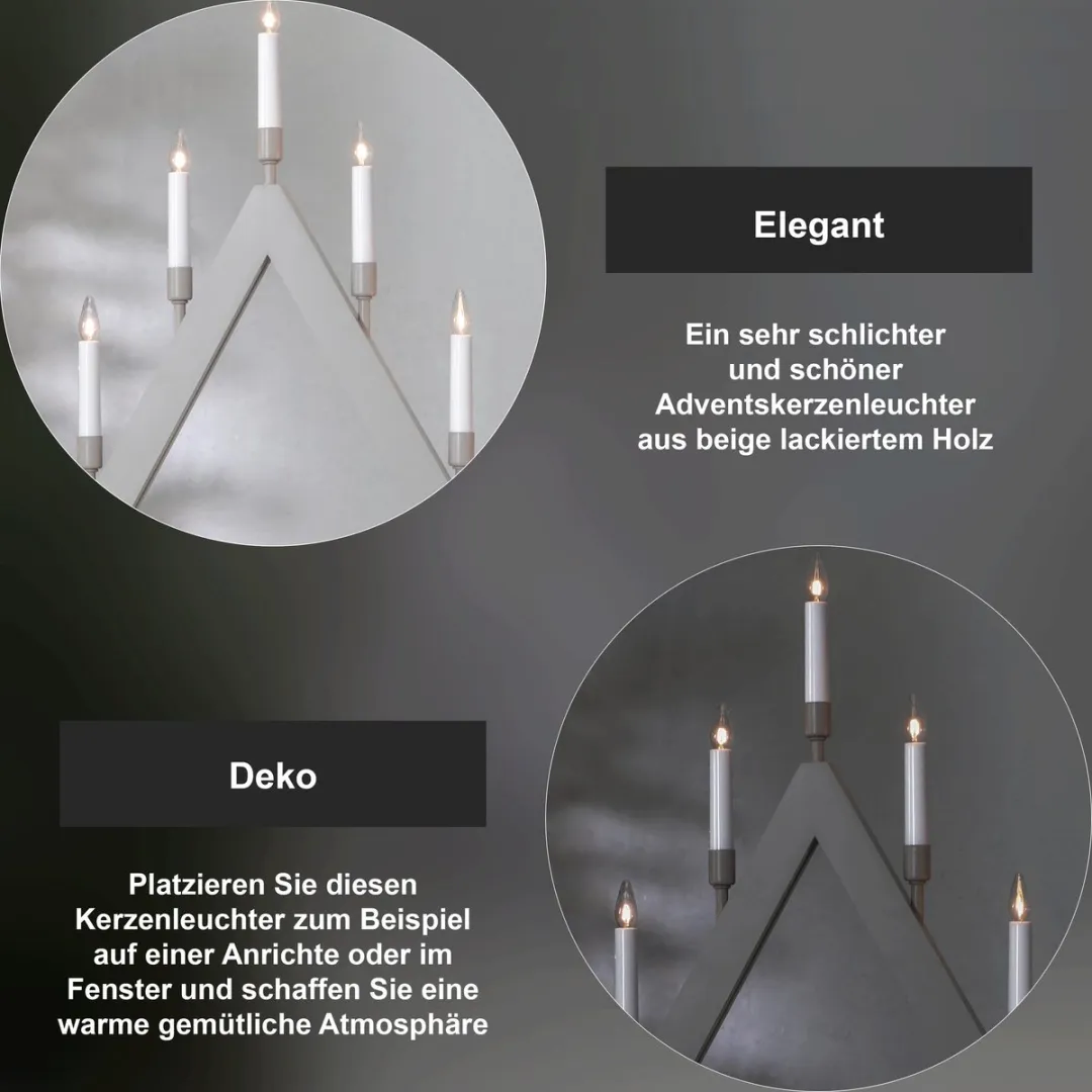 Star Trading Vind Kaarsenboog 7 Lichtpunten Hout Beige