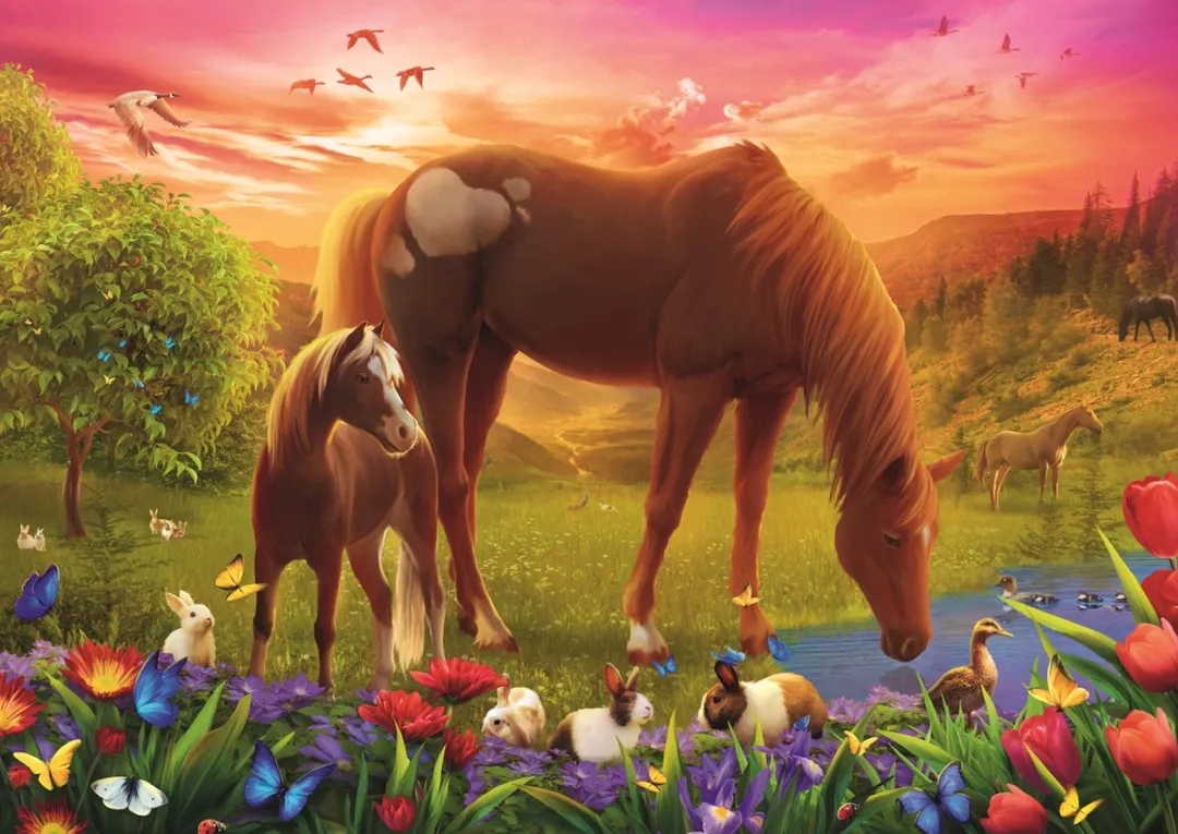 Trefl Horses in the Meadow Puzzle 500 Stuks - Meerkleurig