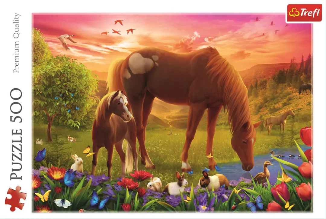 Trefl Horses in the Meadow Puzzle 500 Stuks - Meerkleurig