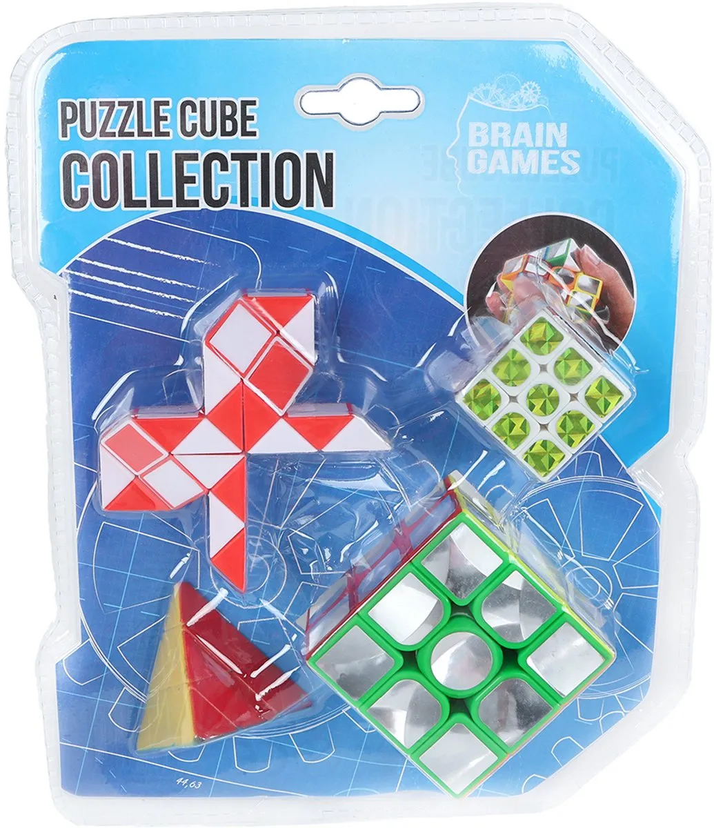 Brain Games Puzzelkubus Set 4 Stuks - Meerkleurig