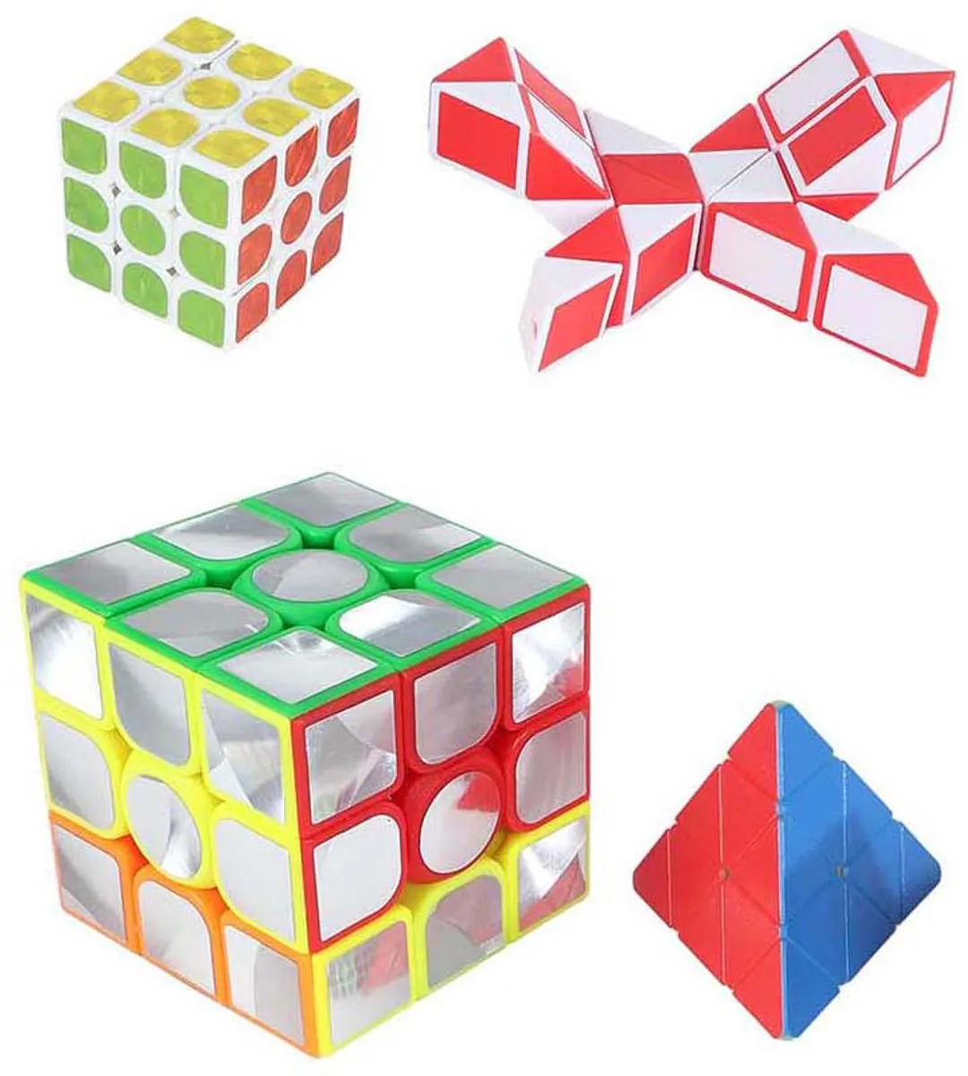 Brain Games Puzzelkubus Set 4 Stuks - Meerkleurig