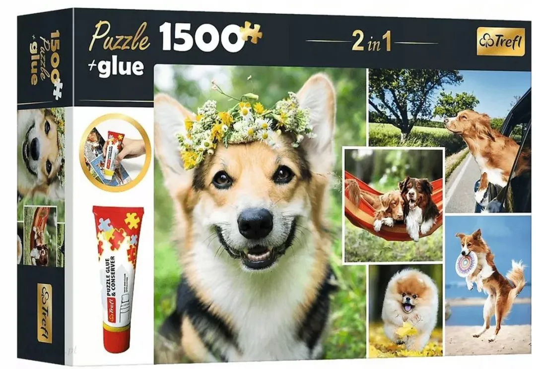 Trefl Megabox Puzzel 1500 Stuks 'Schattige Hondjes'