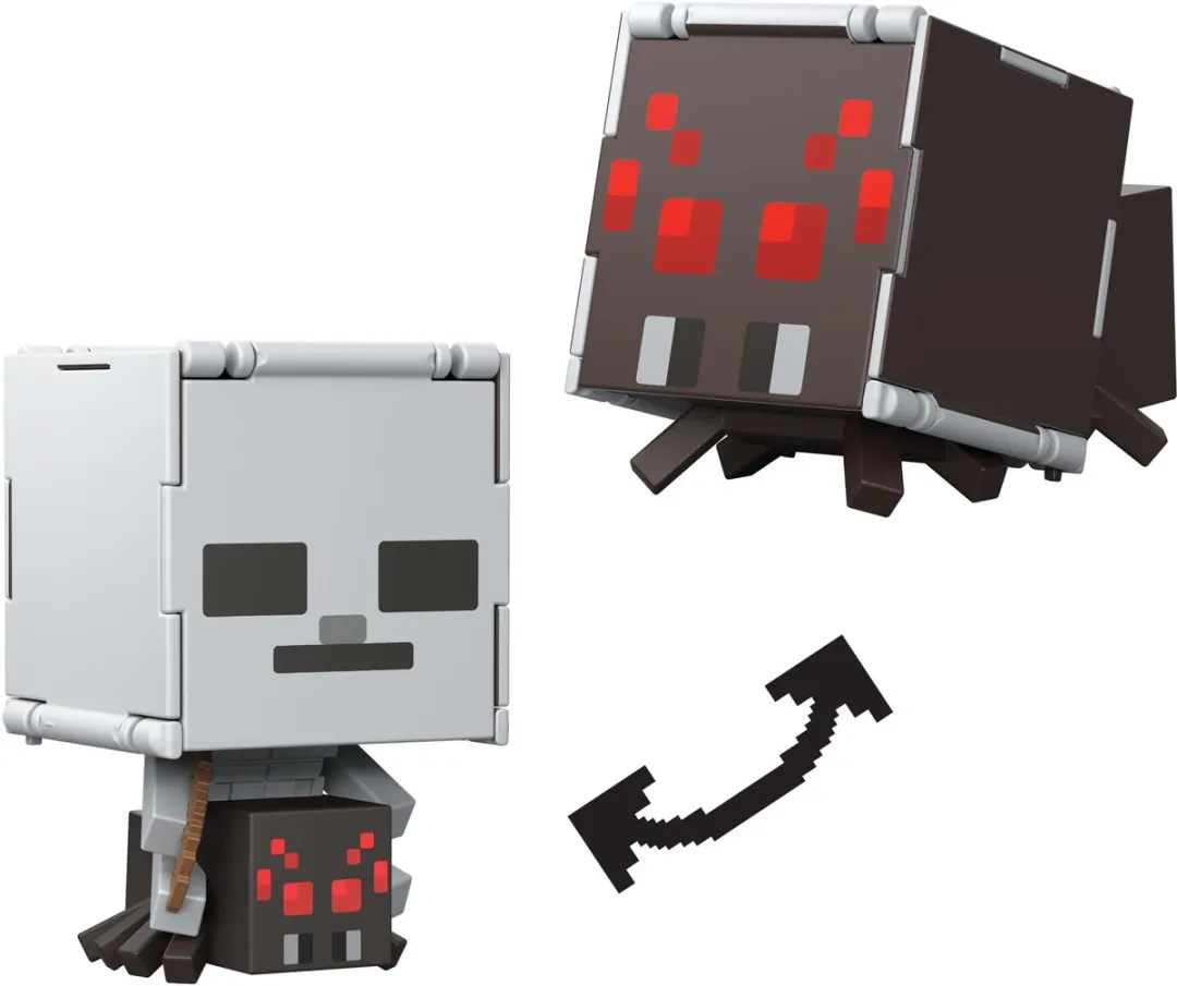 Minecraft Flippin' Figs Spider + Spider Jockey JCN24 - Grijs