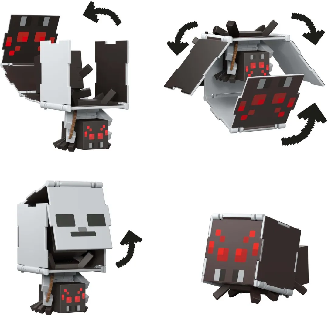 Minecraft Flippin' Figs Spider + Spider Jockey JCN24 - Grijs - afbeelding 6 van 6