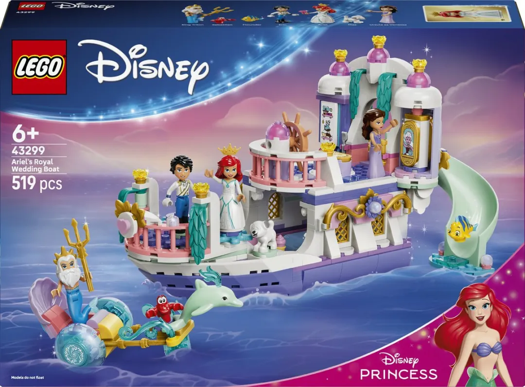 LEGO Disney Princess Ariëls Koninklijke Trouwboot 43299 - 519 Stukken - Multicolor