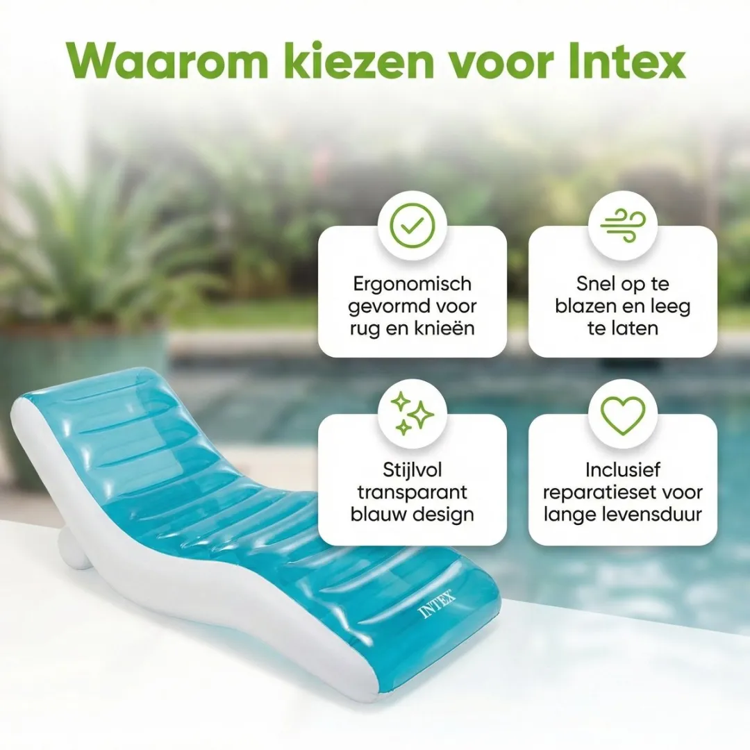 Intex Splash Lounge Luchtbed 191x99cm - Blauw