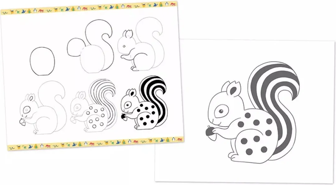Janod Step by Step Creatief Dieren Tekenen - 20 Modellen