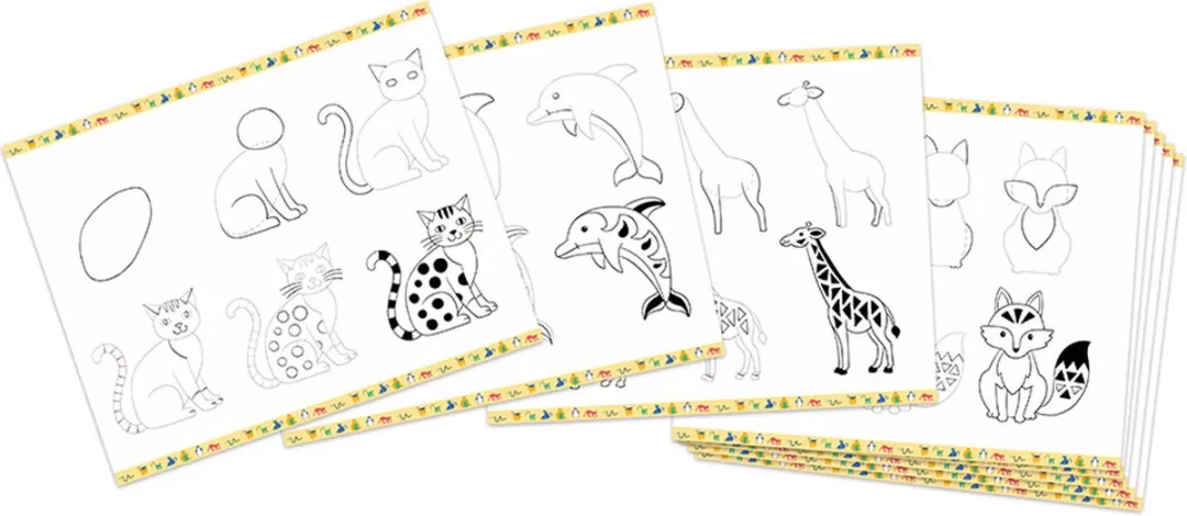 Janod Step by Step Creatief Dieren Tekenen - 20 Modellen - afbeelding 6 van 6