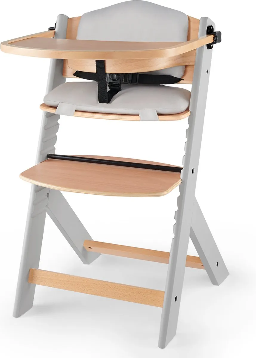 KinderKraft ENOCK Houten Kinderstoel 3-in-1 - Grijs