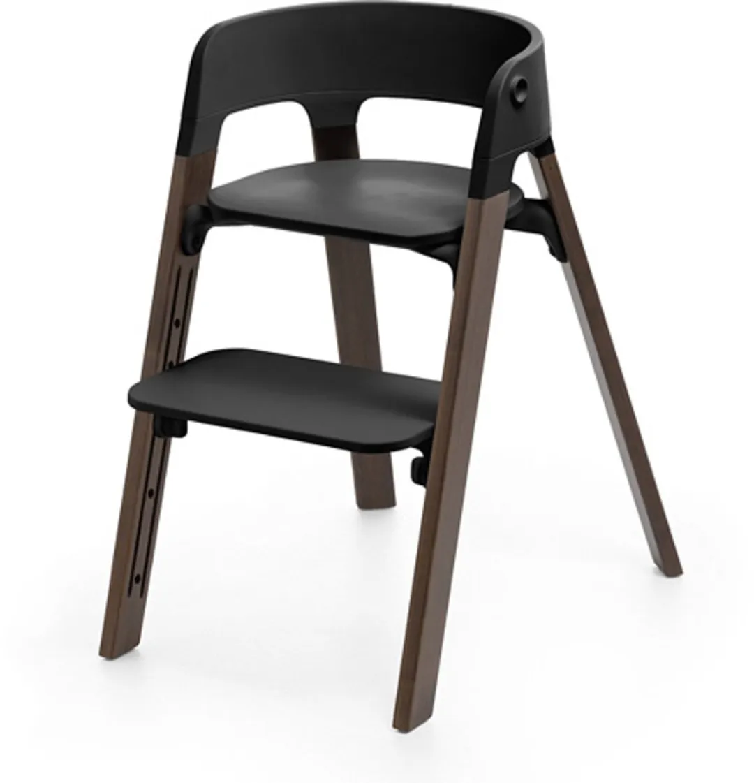 Stokke Steps Kinderstoel Black/Warm Brown - Babyset + Veiligheidstuig + Tray