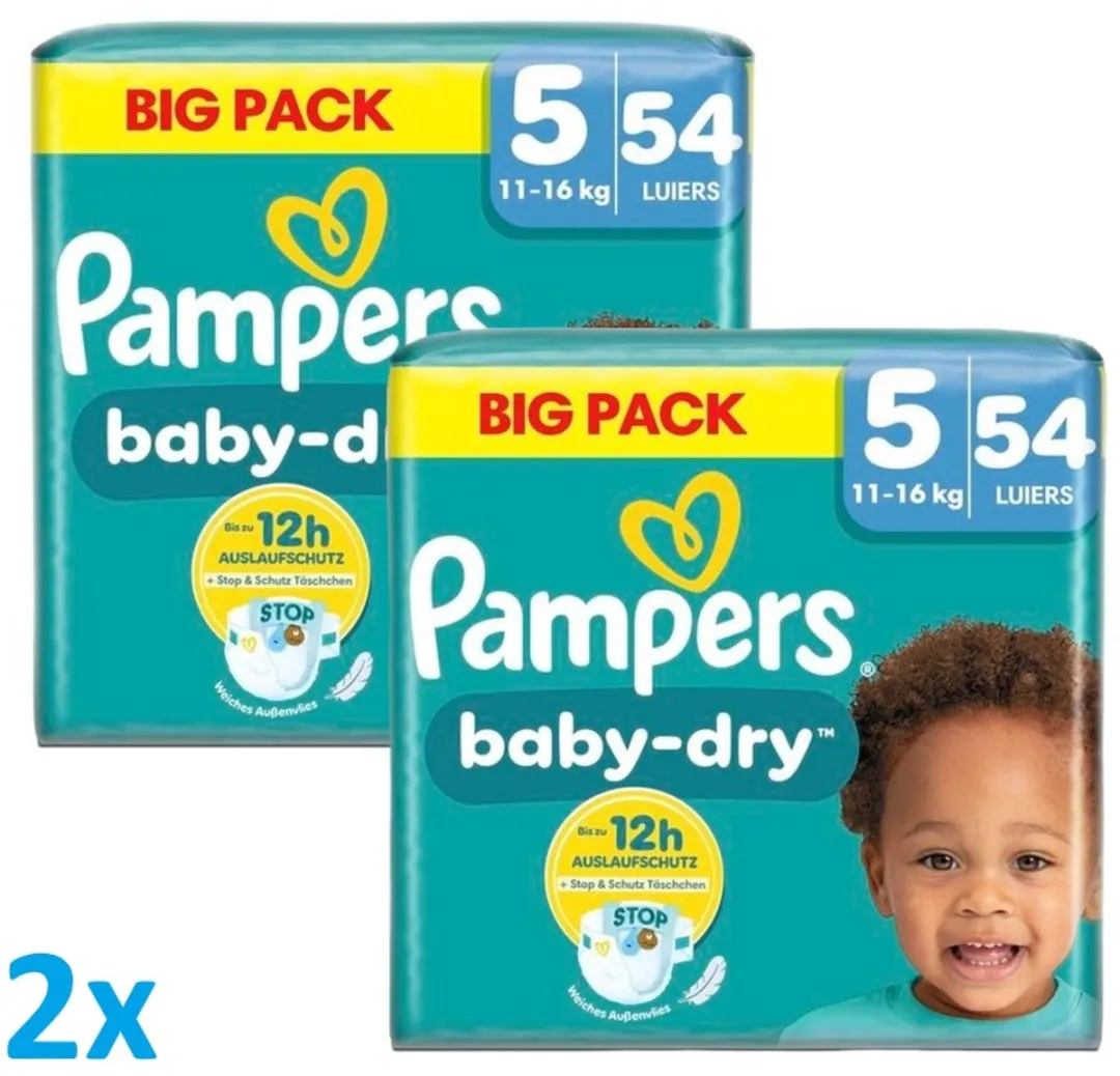 Pampers Baby-Dry Maat 5 Luiers 108 Stuks