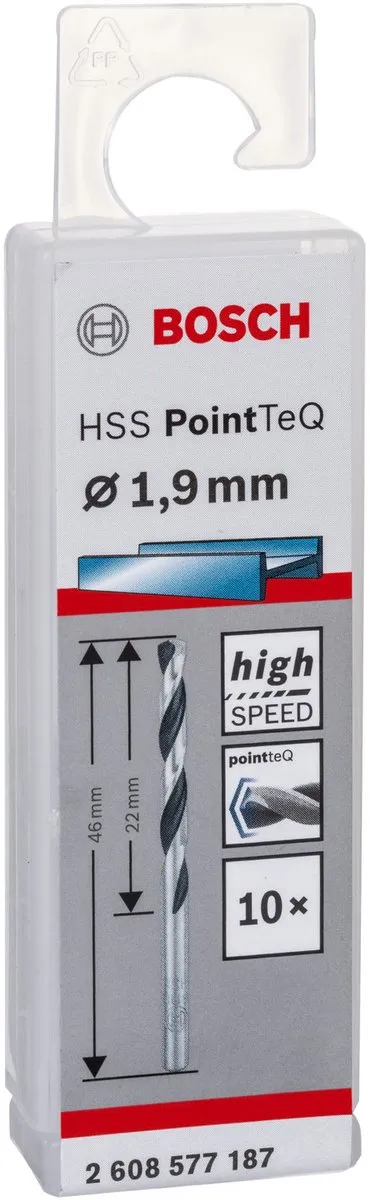 Bosch HSS PointTeQ DIN 338 1,9x22x46mm - 10 Stuks - afbeelding 4 van 5