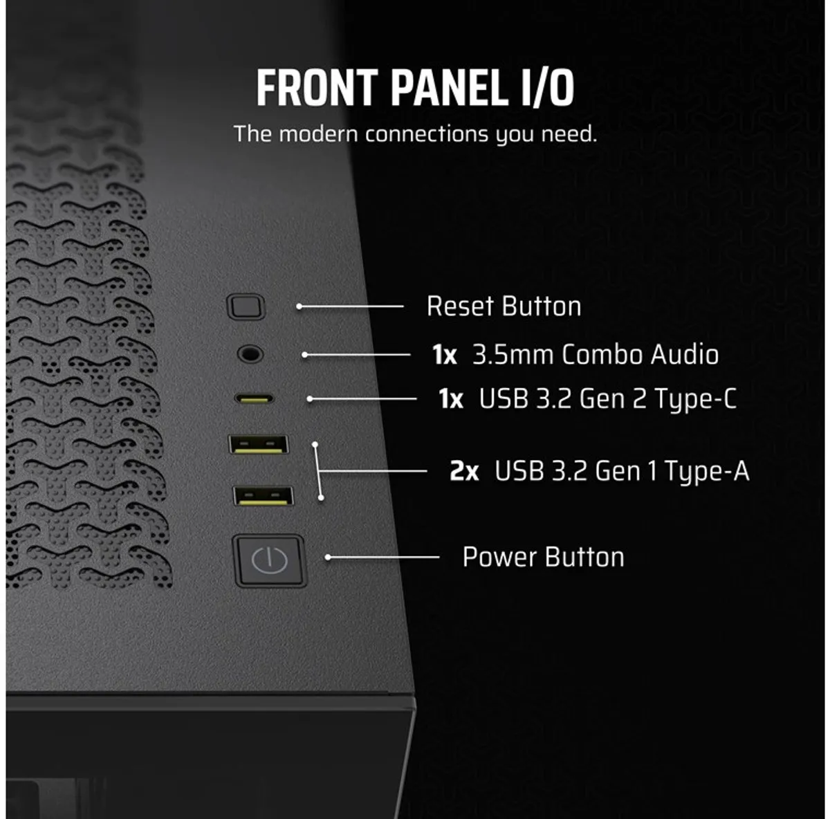 Corsair 3500X PC Behuizing - ATX/EATX/mATX/mITX - Zwart - afbeelding 6 van 6