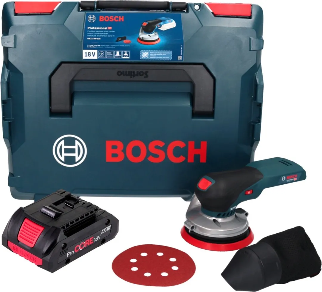 Bosch Professional GEX 18V-125 Excenterschuurmachine 125mm - 1x ProCORE 4.0Ah - afbeelding 2 van 5