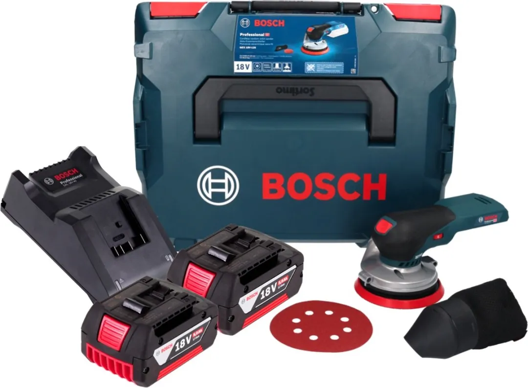 Bosch Professional GEX 18V-125 Excenterschuurmachine - 125mm - 2x 5.0Ah