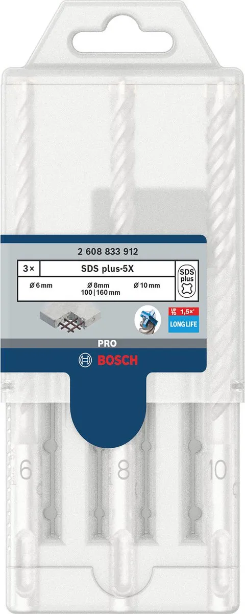 Bosch PRO SDS plus-5X Boorhamerset 6/8/10mm
