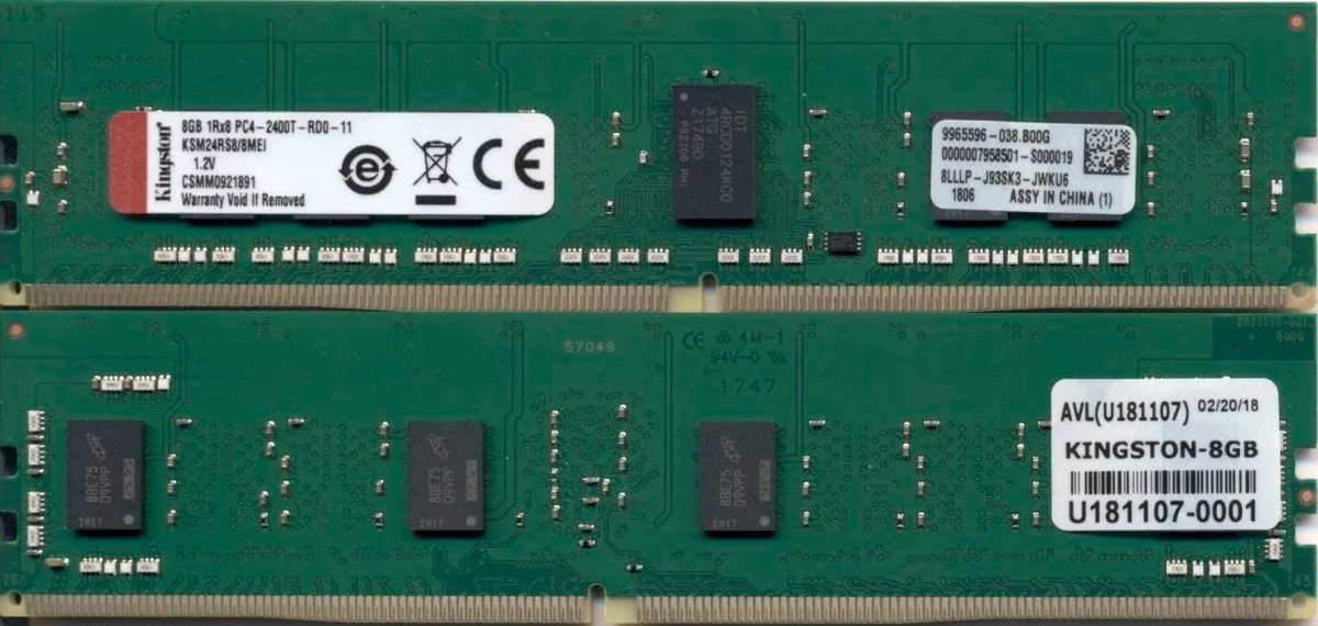Kingston KSM24RS8/8MEI DDR4 ECC Geheugen 8GB