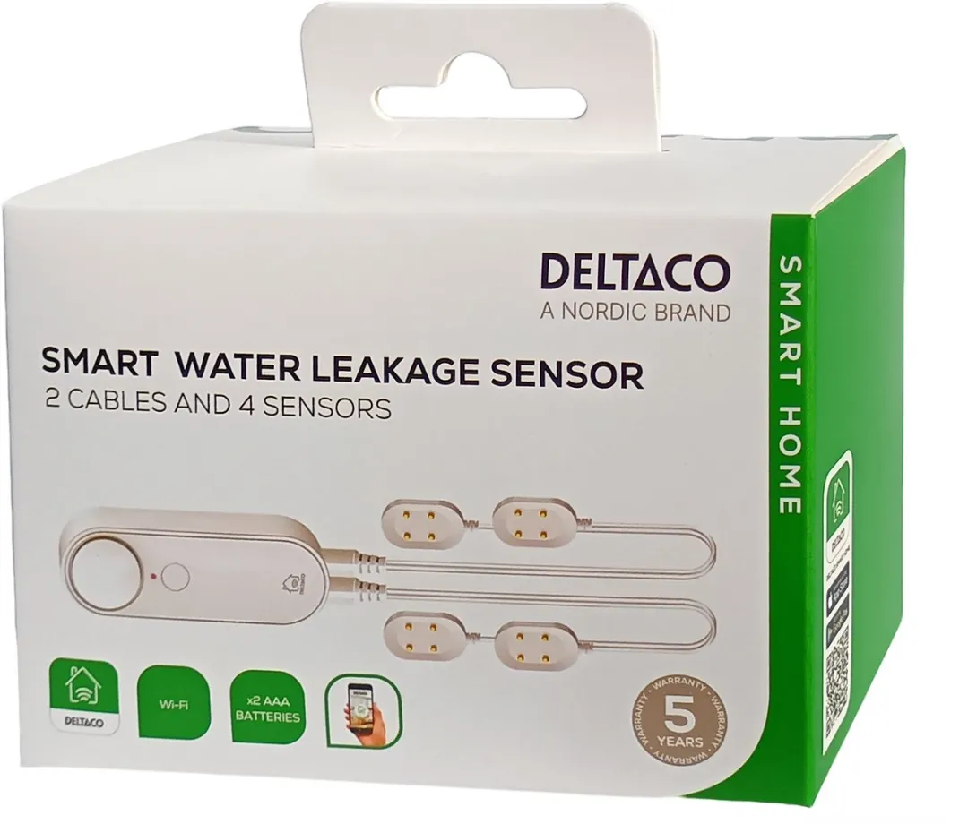 Deltaco SH-WS04 Waterlek Sensor - 4 Sensoren 2x2m - Wit