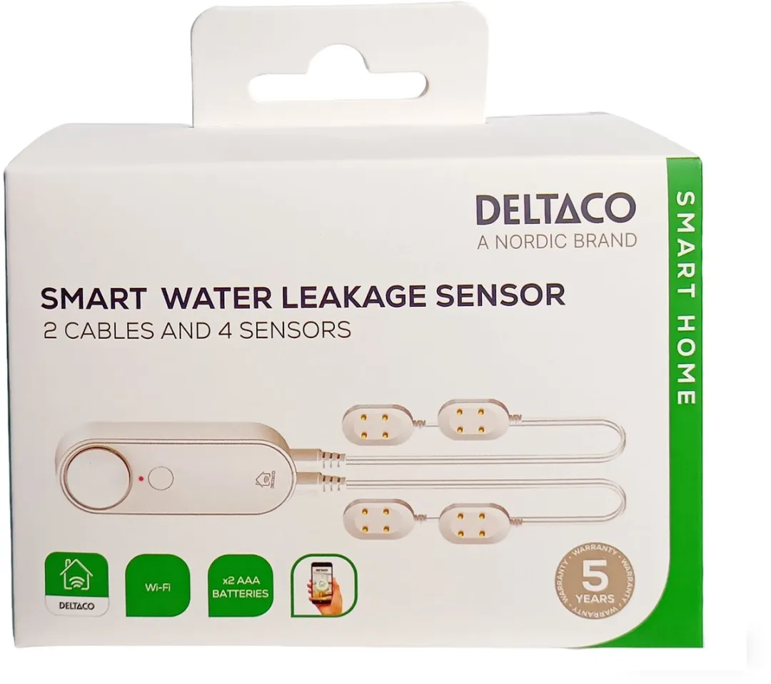 Deltaco SH-WS04 Waterlek Sensor - 4 Sensoren 2x2m - Wit
