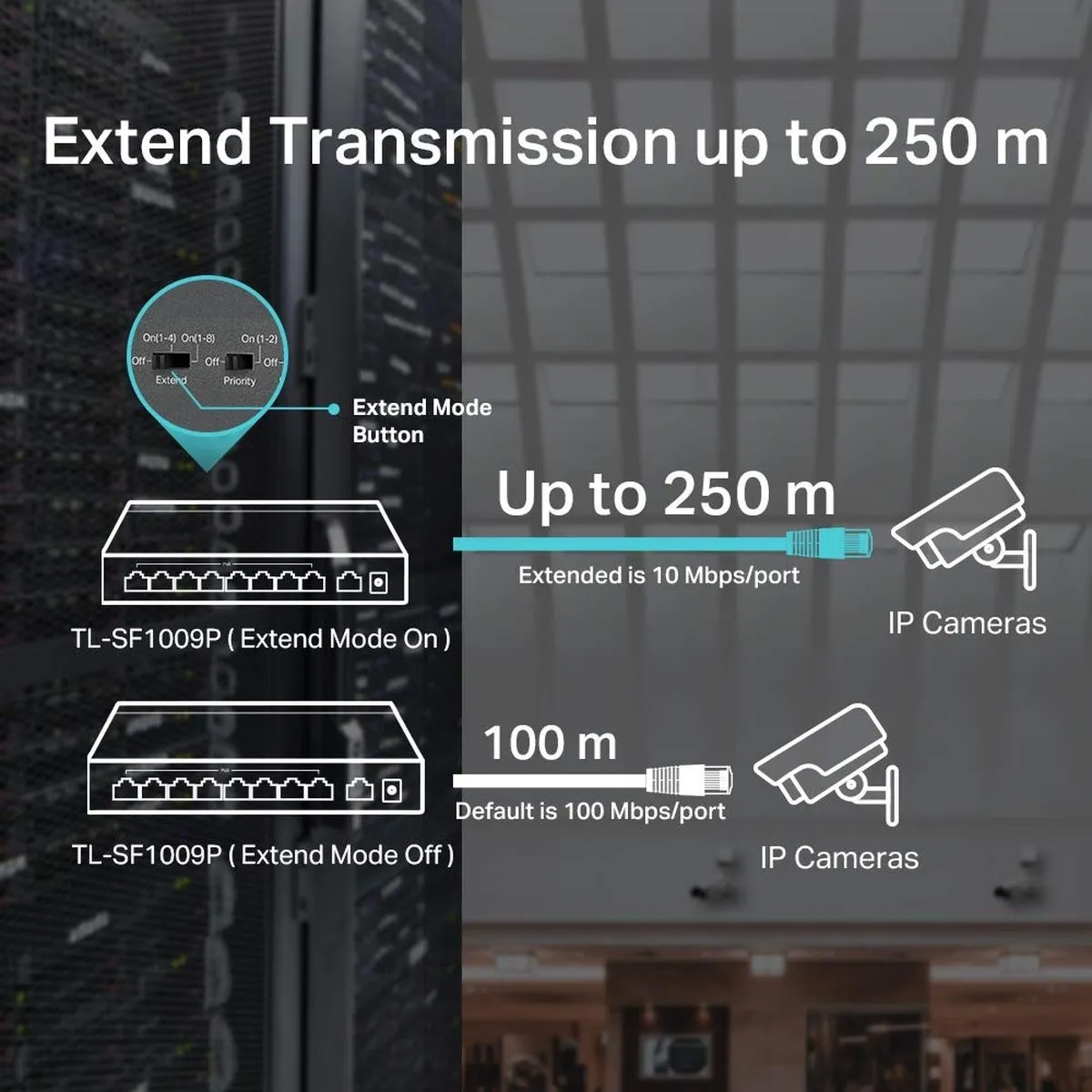 TP-Link TL-SF1009P Unmanaged Switch 9x PoE - Zwart - afbeelding 6 van 6