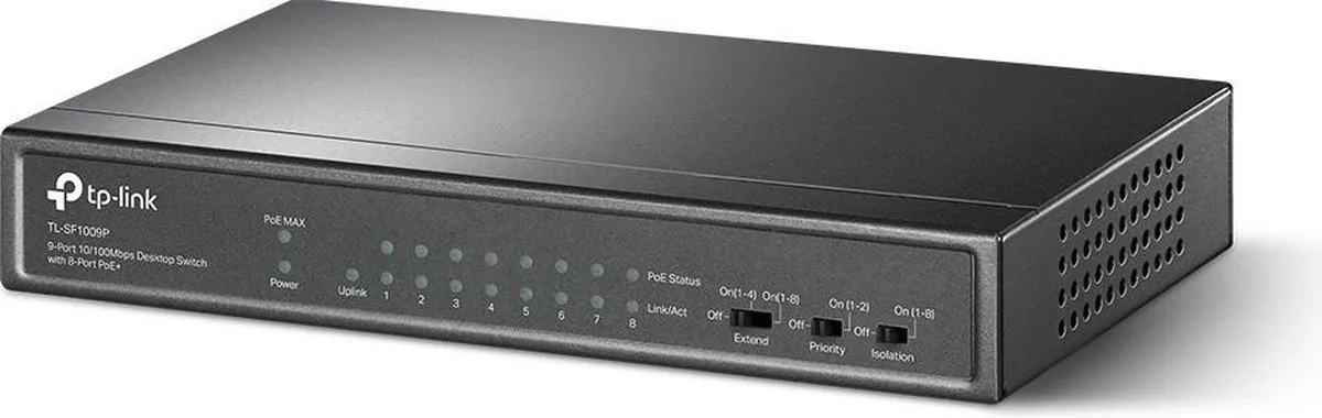 TP-Link TL-SF1009P Unmanaged Switch 9x PoE - Zwart