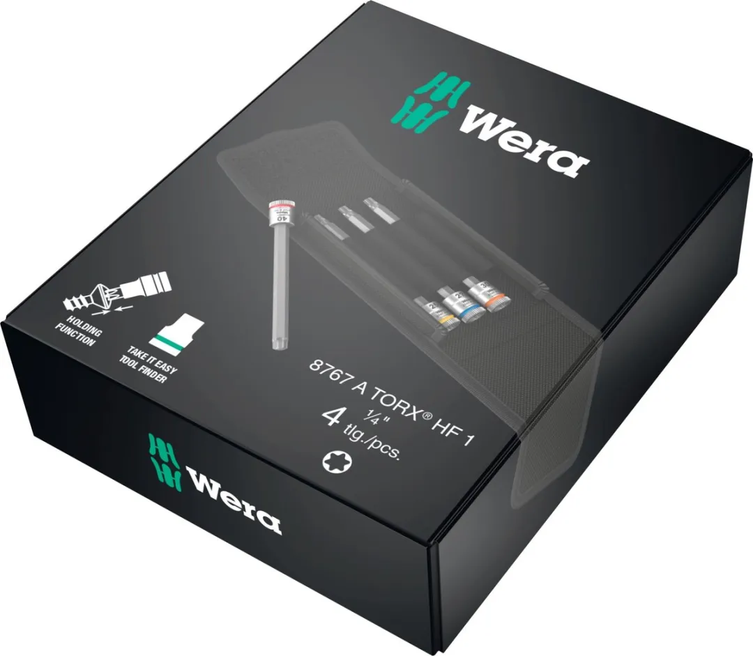 Wera 8767 TX Binnen-Torx Dopsleutel-bitinzetset 1/4" - 4-delig