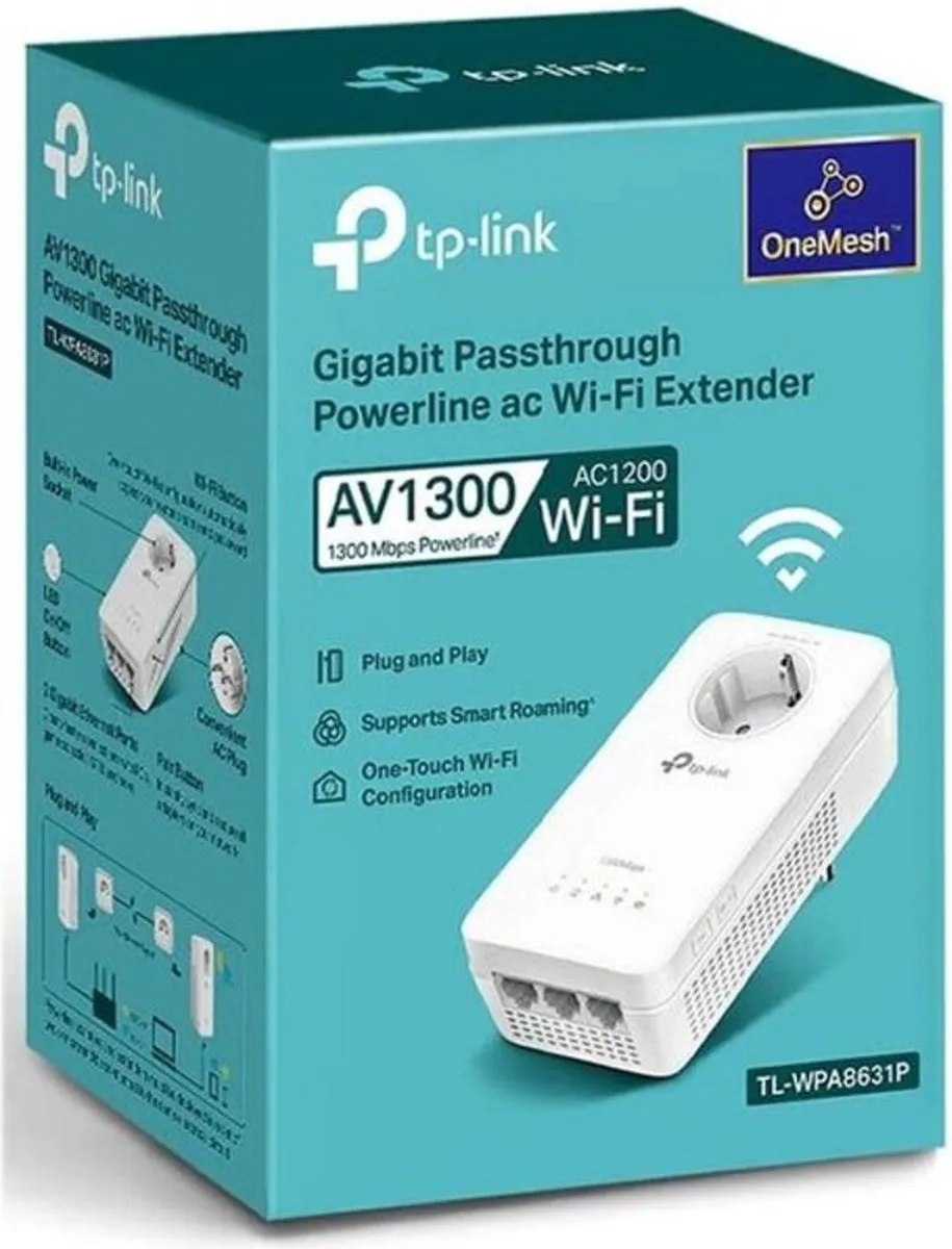 TP-Link TL-WPA8631P Powerline WiFi Extender - 3x Ethernet - Wit