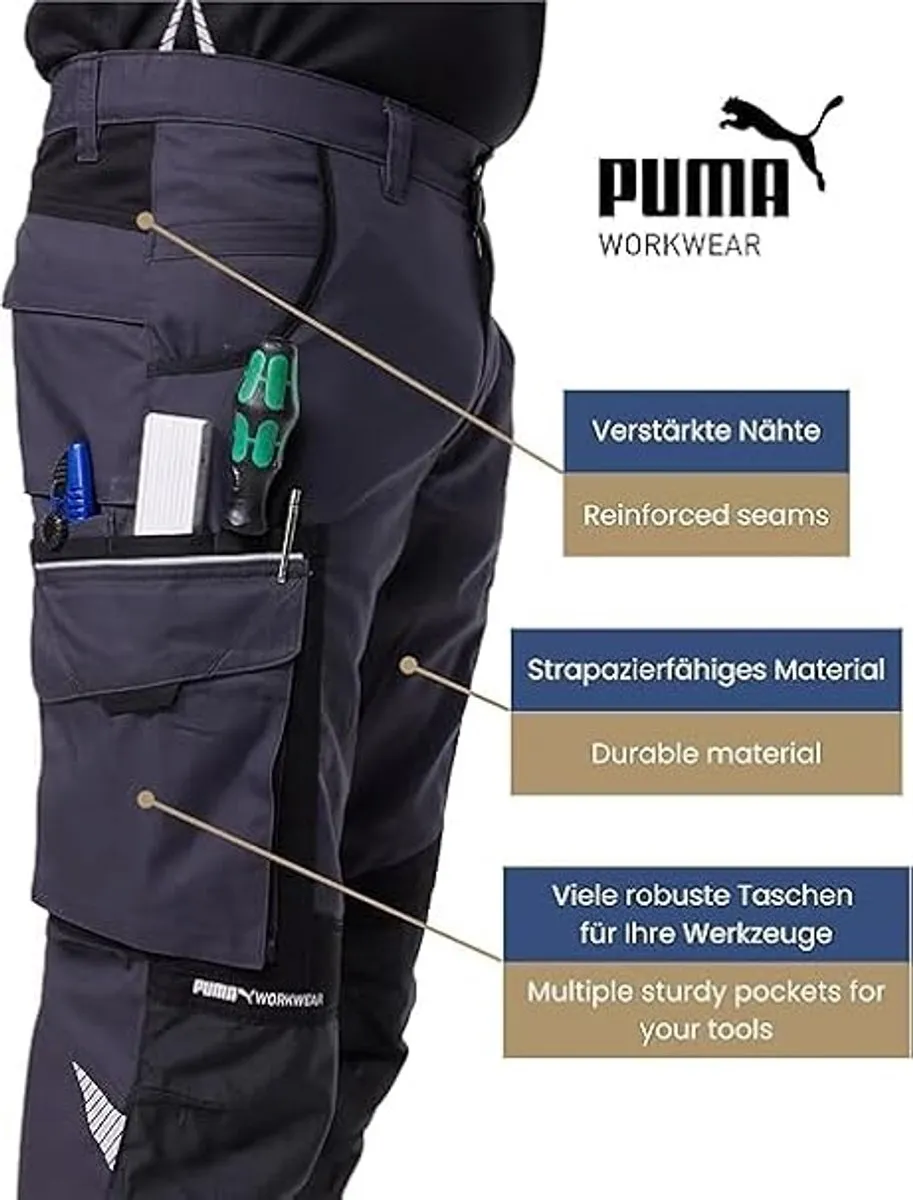 PUMA Workwear Precision X Werkbroek 27 - Zwart/Anthraciet