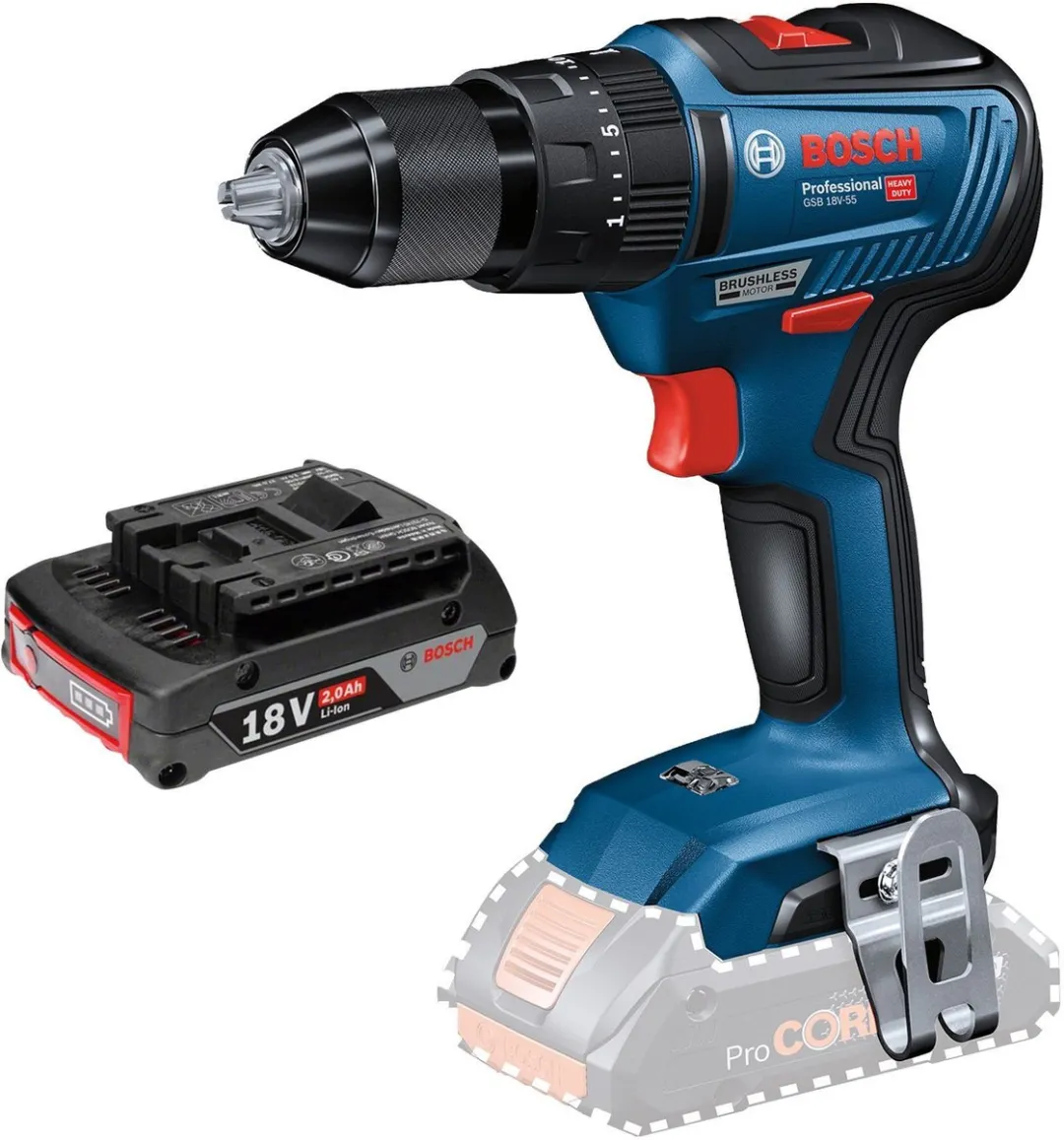 Bosch GSB 18V-55 Accuklopboormachine