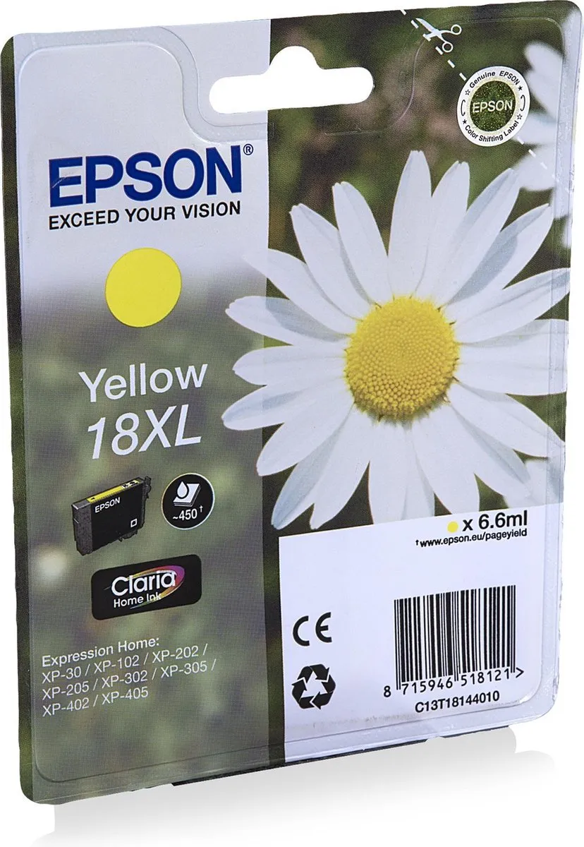 Epson 18XL Geel Inktcartridge - 450 Pagina's