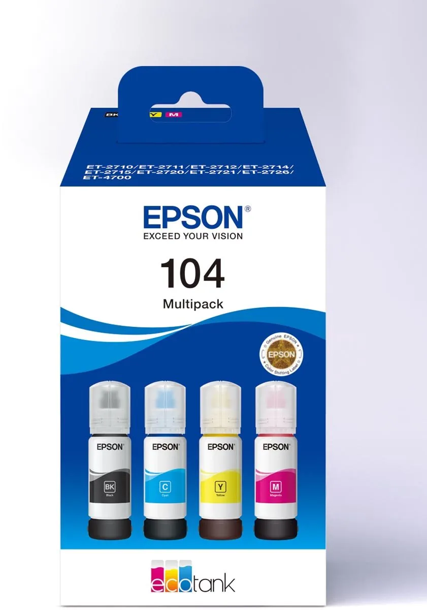 Epson EcoTank EPST00P640B Inktflessen - 7500ml Multipack - Zwart/Kleur