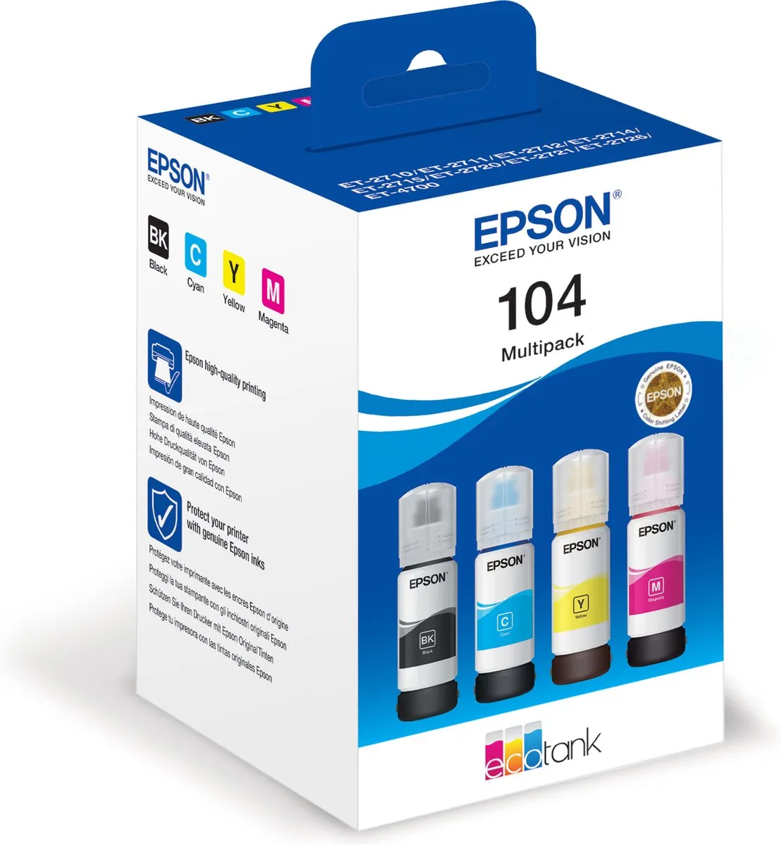 Epson EcoTank EPST00P640B Inktflessen - 7500ml Multipack - Zwart/Kleur
