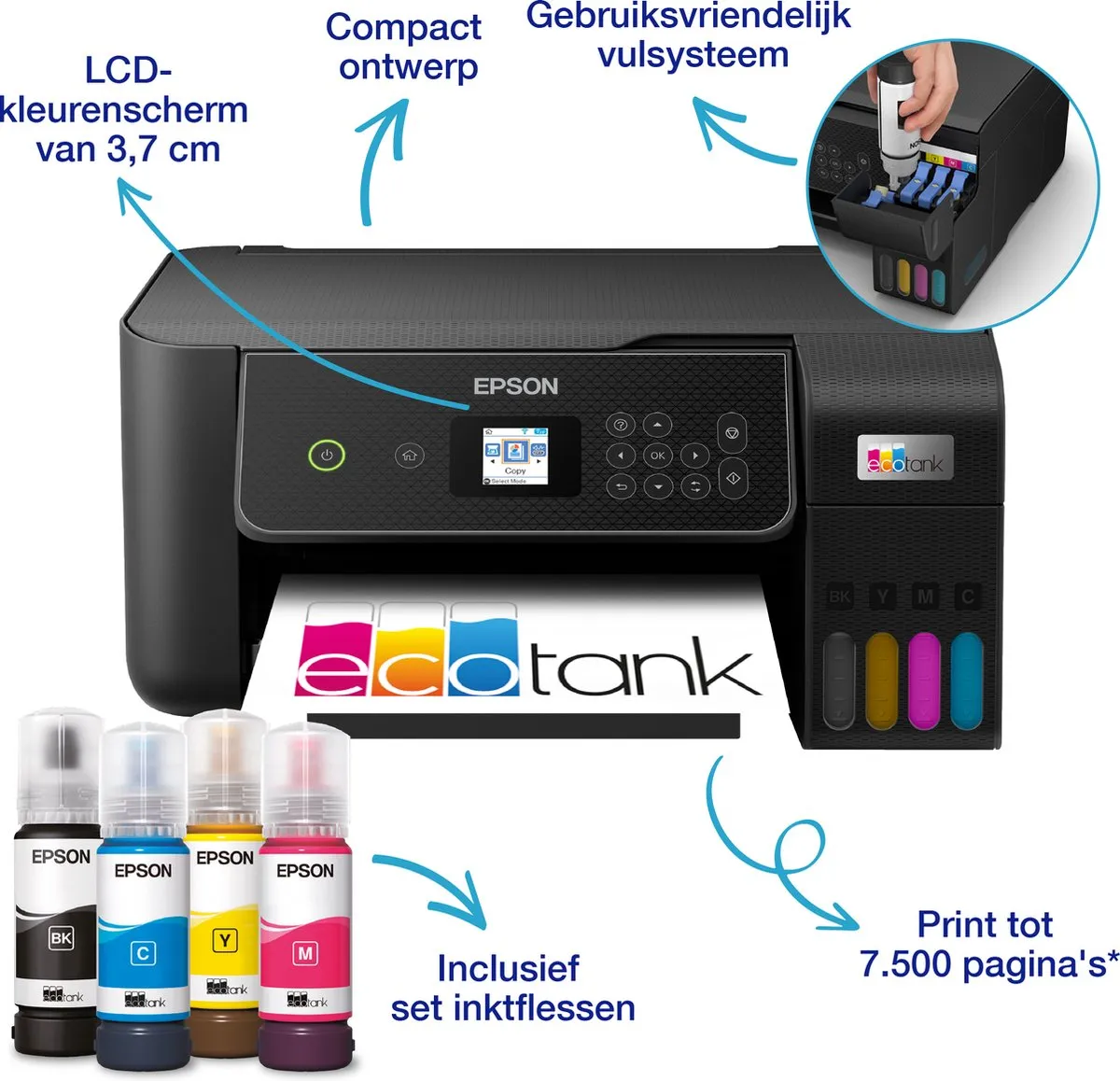 Epson EcoTank ET-2871 All-in-One Printer - Zwart