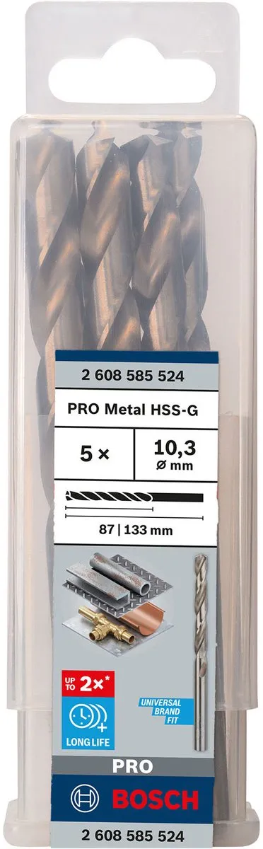 Bosch Professional ST. LINE 10.3mm HSS-G Boor - 5 Stuks