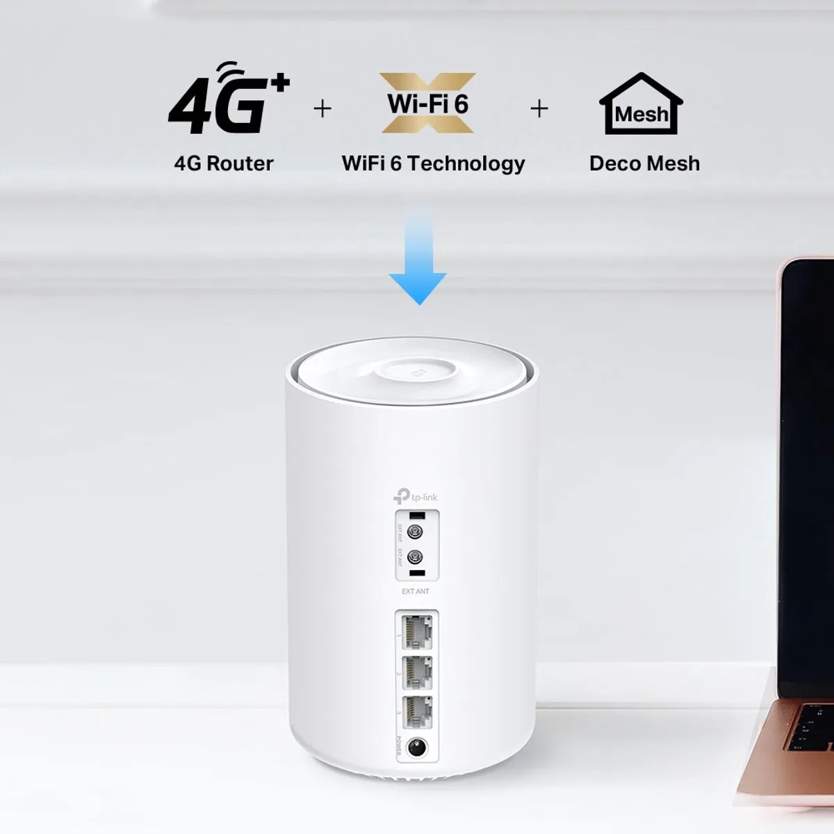 TP-Link Deco X10-4G Wi-Fi 6 Mesh Router - 4x Ethernet - Wit