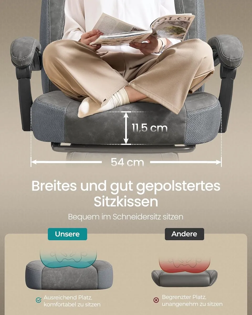 Songmics OBG077G01 Gamingstoel - Leigrijs