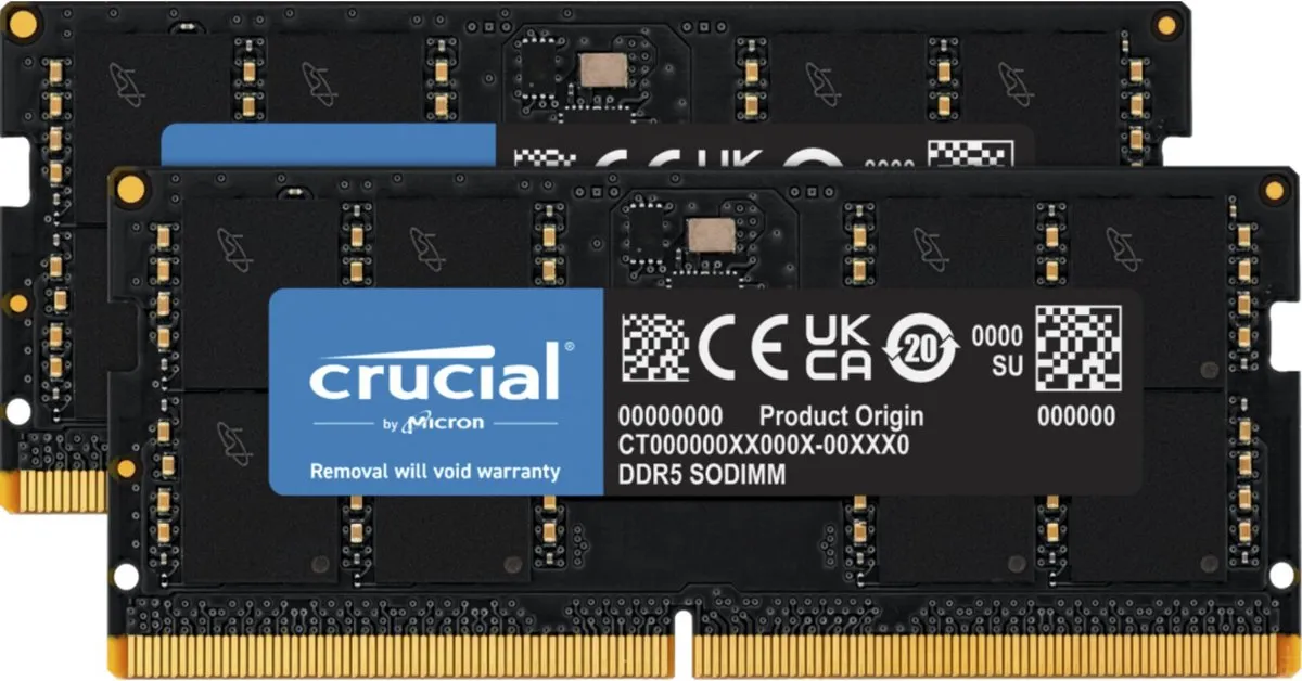 Crucial CT2K32G48C40S5 Laptopgeheugen 64GB DDR5 SODIMM