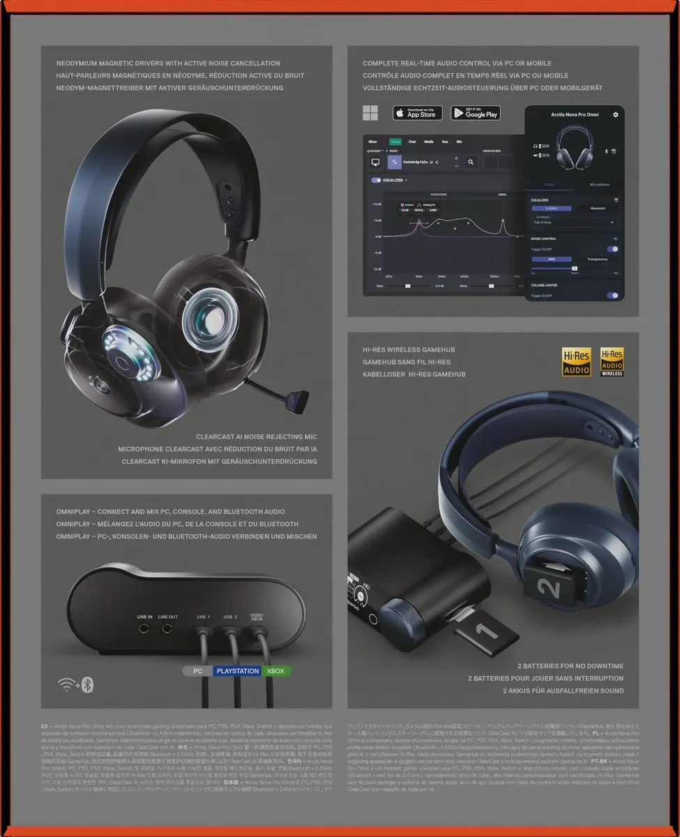 SteelSeries Arctis Nova Pro Omni 61721 Gaming Headset - Blauw