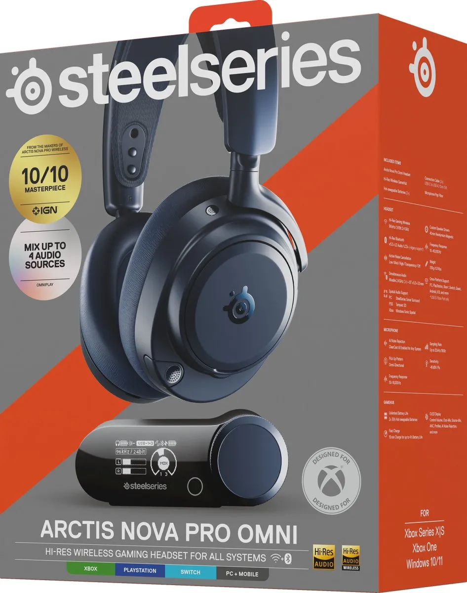SteelSeries Arctis Nova Pro Omni 61721 Gaming Headset - Blauw - afbeelding 6 van 6