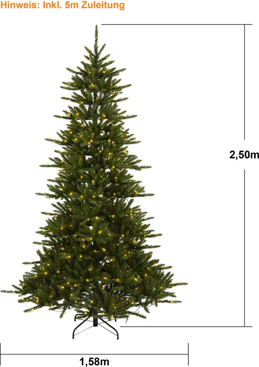 Star Trading Minnesota Kunstkerstboom 250cm - 450 Warm Witte LEDs IP44