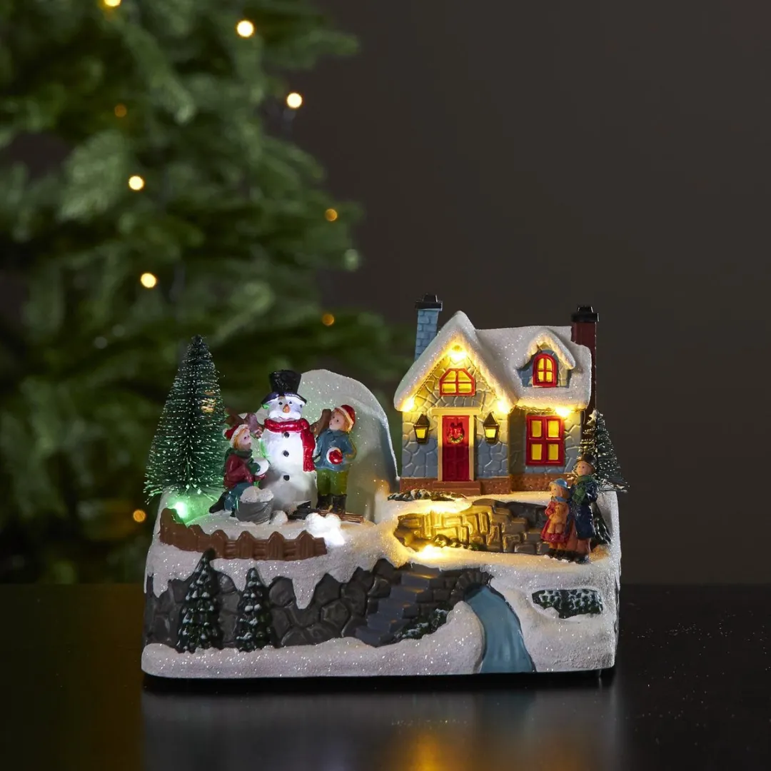 Star Trading Winterville Kersttafereel Muziekdoos - 8 Melodieën