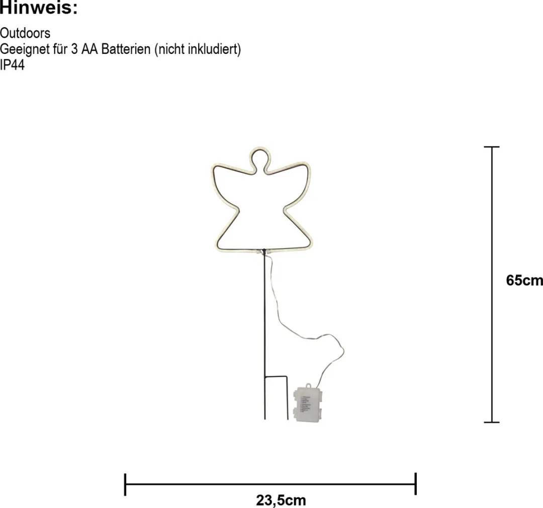 Star Trading Neonangel Buitenlantaarn - 65cm - Wit Licht