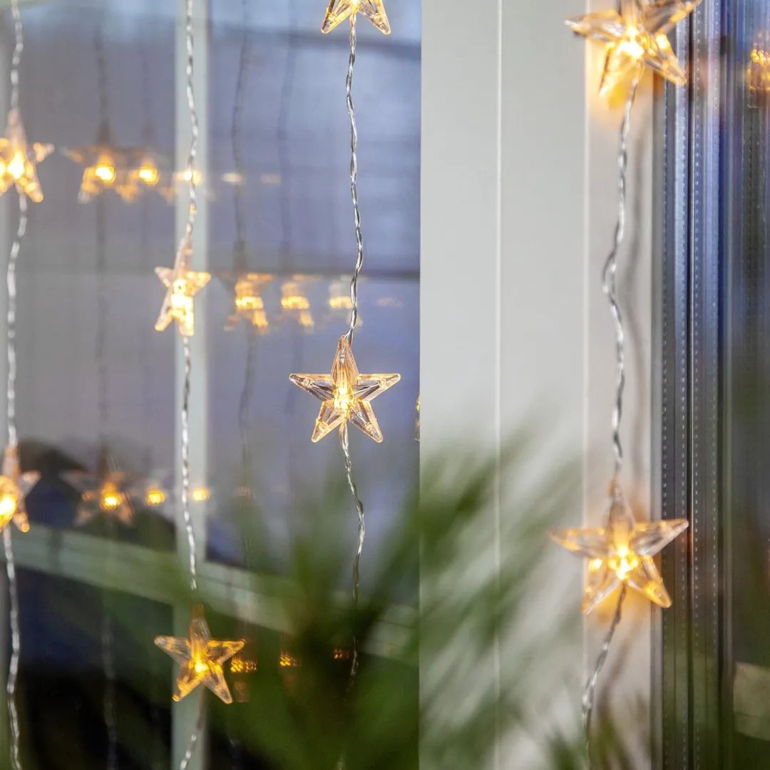 Star Trading LED-lichtgordijn Star Curtain 30 LED - Warm wit 120x90cm